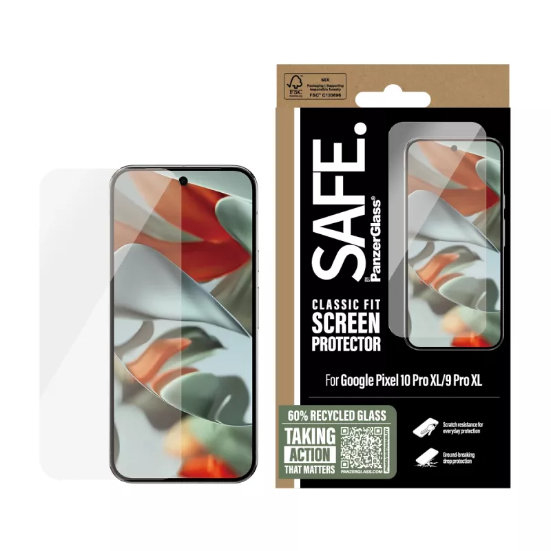 PanzerGlass SAFE. by ® pellicola protettiva display Google Pixel 10 Pro XL | 9 Pro XL | Classic Fit