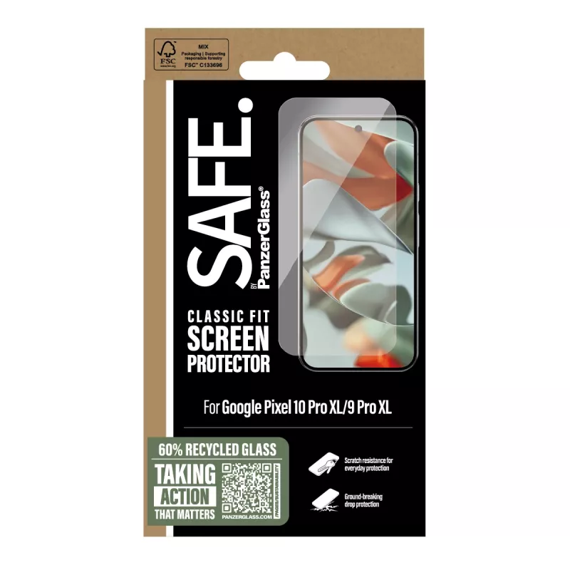 PanzerGlass SAFE. by ® pellicola protettiva display Google Pixel 10 Pro XL | 9 Pro XL | Classic Fit