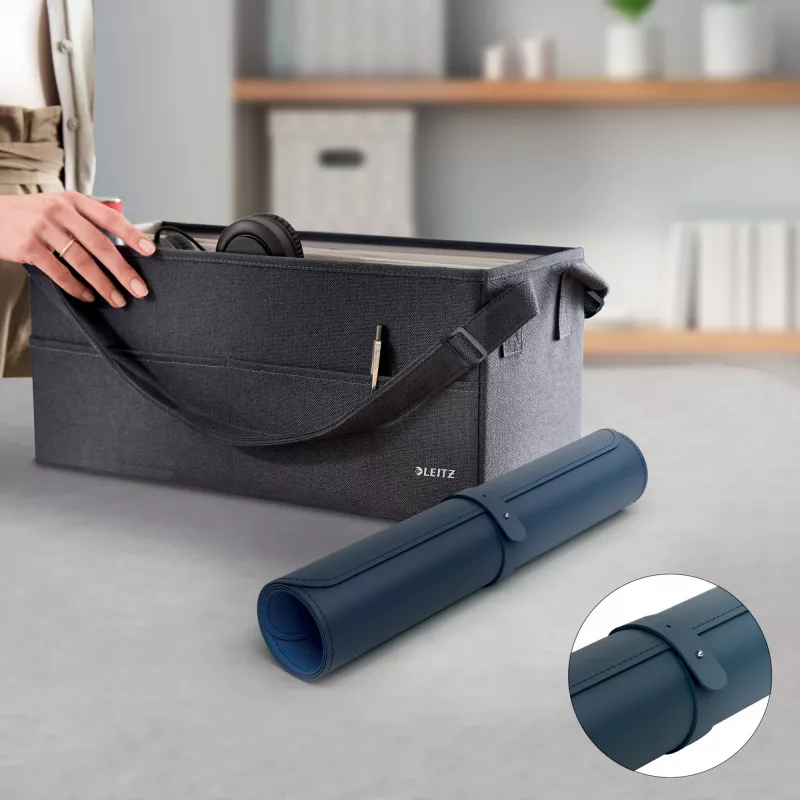 Tappetino da scrivania LEITZ Large Desk Mat, PVC, blu scuro, 400 x 800 x 2 mm