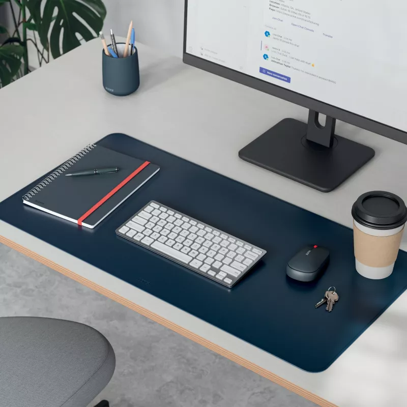 Tappetino da scrivania LEITZ Large Desk Mat, PVC, blu scuro, 400 x 800 x 2 mm