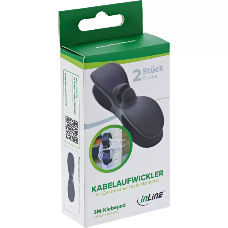 InLine 59971D Fermacavi universale fermacavi nero 2 pz.
