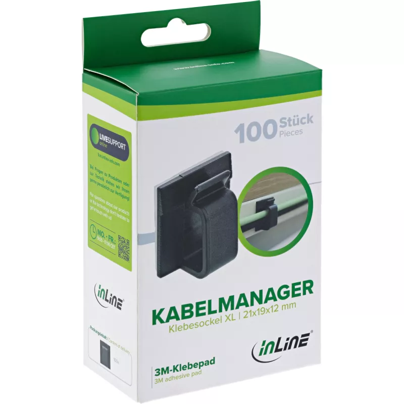 InLine 59971H Organizer per cavi universale fermacavi nero 100 pz.