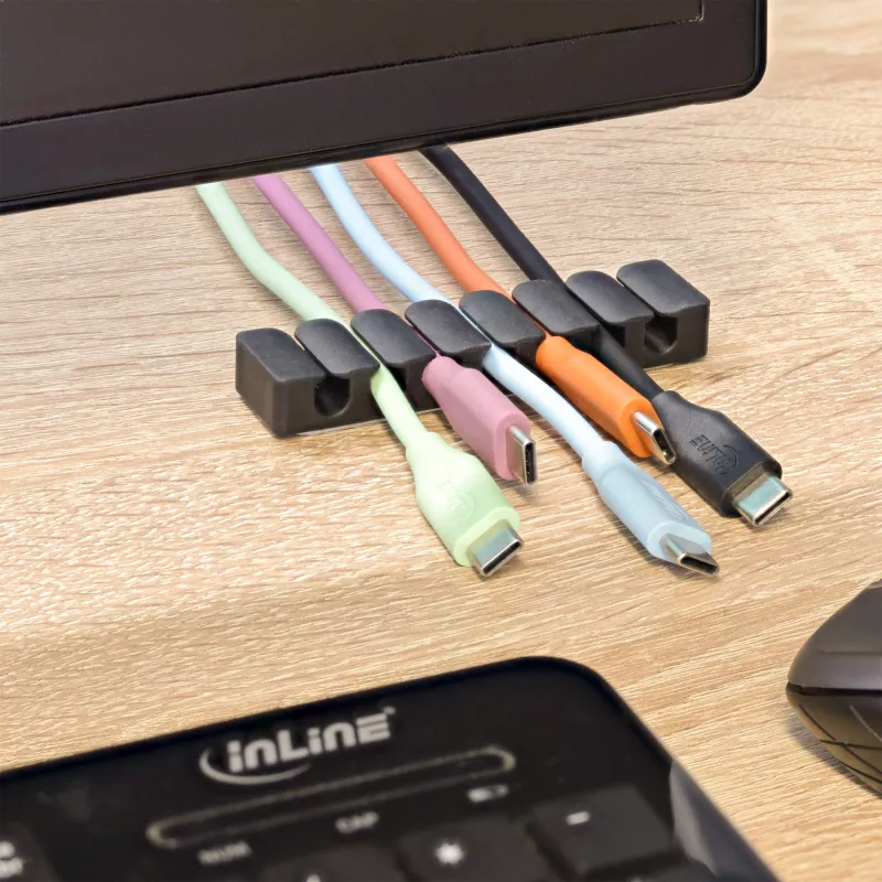 InLine 59971L Clip per cavi universale clip per cavi nero 5 pz.