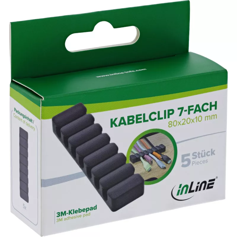 InLine 59971L Clip per cavi universale clip per cavi nero 5 pz.