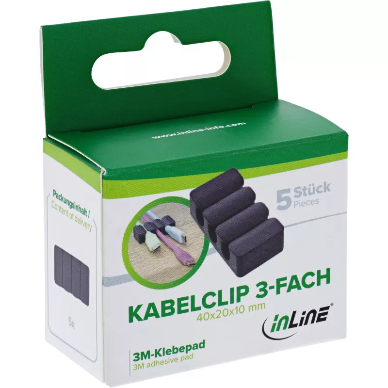InLine 59971J Organizer per cavi universale clip per cavi nero 5 pz.