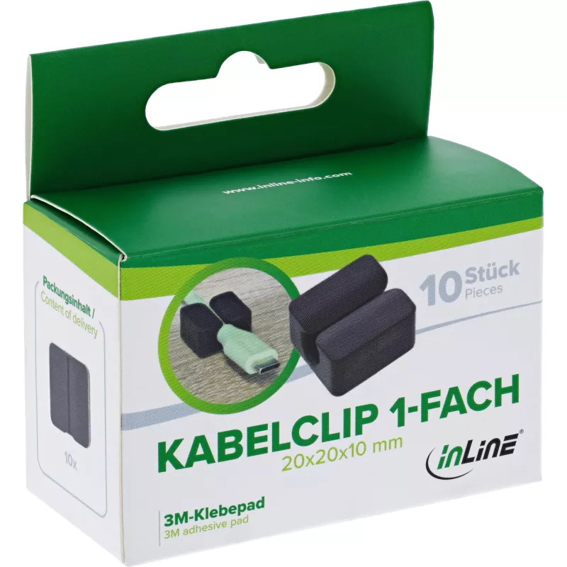 InLine 59971I Clip per cavi universale clip per cavi nero 10 pz.