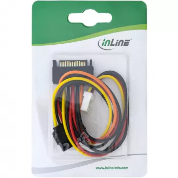 Cavo adattatore alimentazione SATA femmina/maschio + connettore alimentazione Floppy 0,15 m InLine 29691