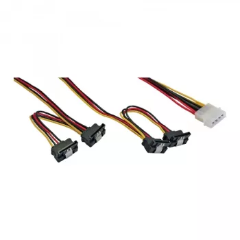 InLine Cavo alimentazione interno a Y 1x Molex / 4x SATA angolare con blocchi 0,40+0,55m