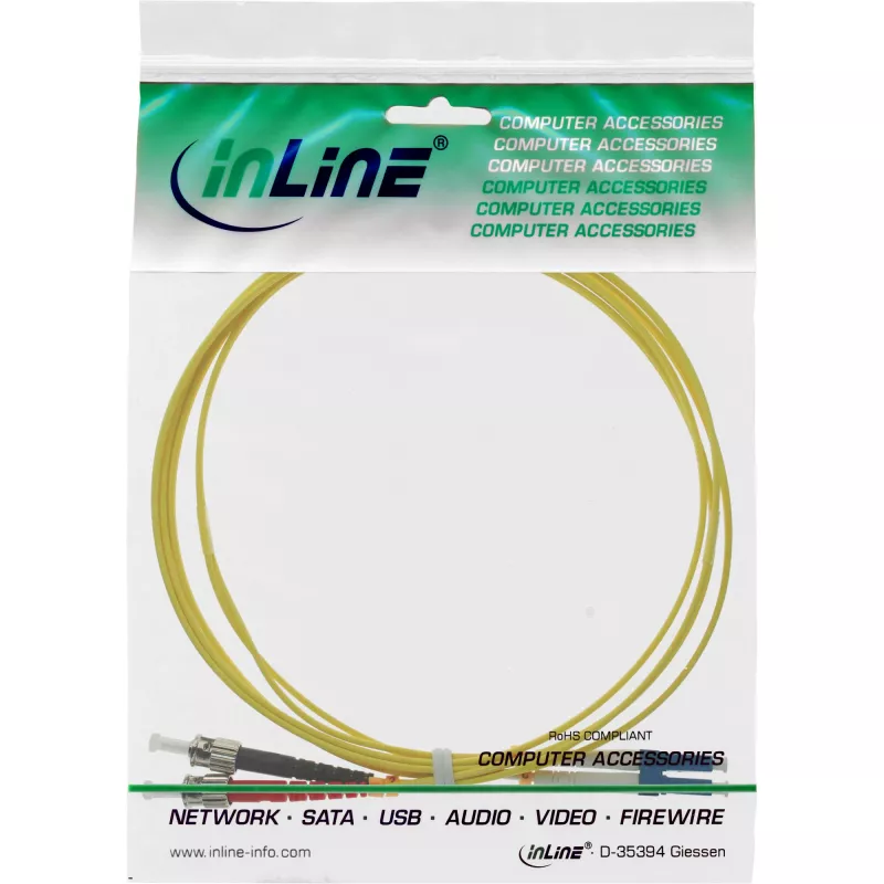 Cavo in fibra ottica duplex LC/ST InLine 9/125µm OS2 2m
