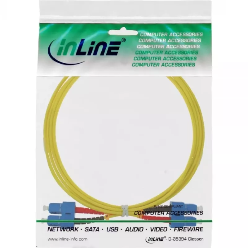 Cavo in fibra ottica duplex SC/SC InLine 9/125µm OS2 2m, 2 m, OS2, SC, SC
