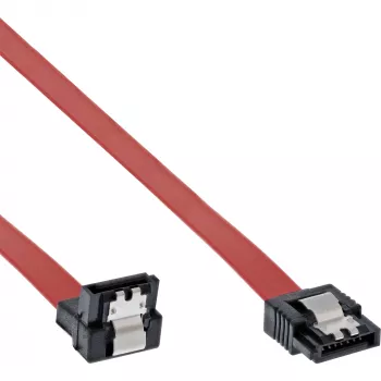 InLine cavo SATA per connessioni 150-/300-/600-SATA angolare con blocchi, 90°, 0,3m