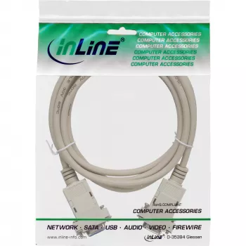 Cavo null modem InLine DB9 connettore femmina / DB9 connettore femmina, assemblato, grigio, 10 m