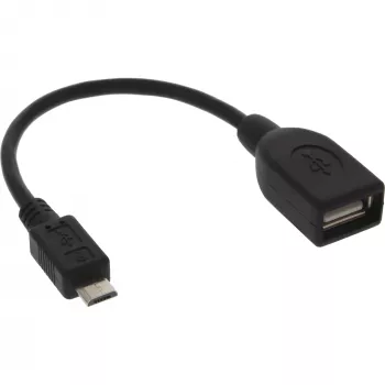 Cavo adattatore Micro-USB OTG InLine, connettore maschio Micro-B su connettore femmina USB-A, 0,1 m