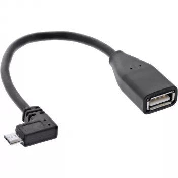 Cavo adattatore Micro USB OTG InLine connettore maschio Micro-B angolare su connettore femmina USB A 0,1 m
