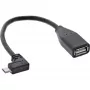Cavo adattatore Micro USB OTG InLine connettore maschio Micro-B angolare su connettore femmina USB A 0,1 m