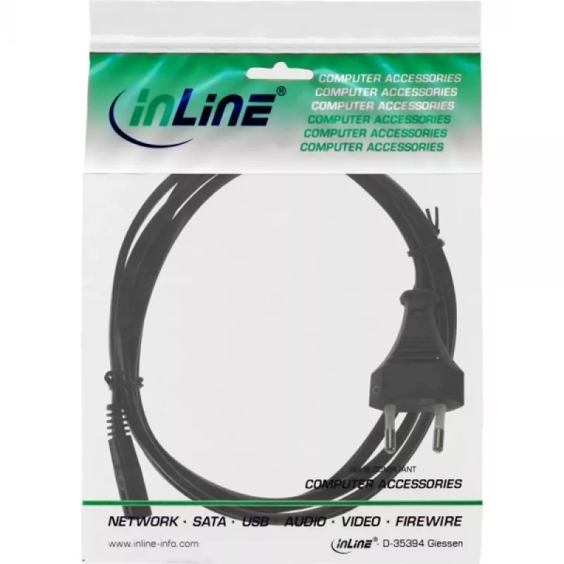Cavo di alimentazione InLine, spina Euro / spina Euro8, nero, 1 m