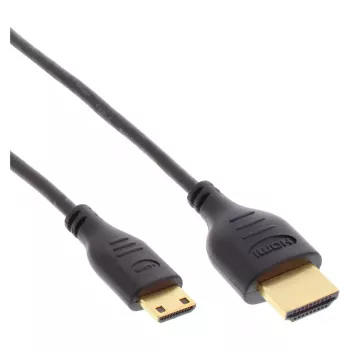 Cavo HDMI High Speed InLine con Ethernet, AM/CM, extra piatto, nero/oro, 1,8 m