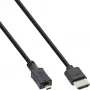 Cavo HDMI High Speed InLine con Ethernet, AM/DM, extra piatto, nero/oro, 1 m