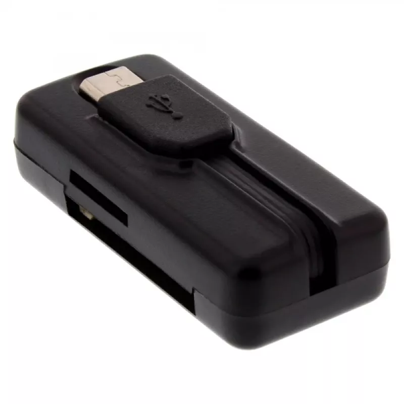 Lettore di schede OTG InLine Dual Flex per SD, microSD con porta USB e 2 slot per schede