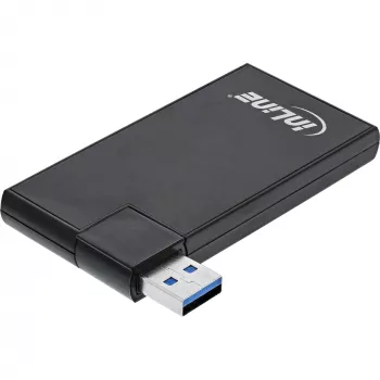 Hub USB 3.0 InLine girevole, 4 porte, nero