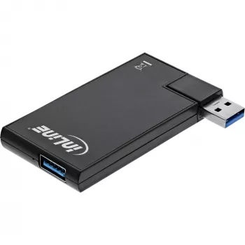 Hub USB 3.0 InLine girevole, 4 porte, nero