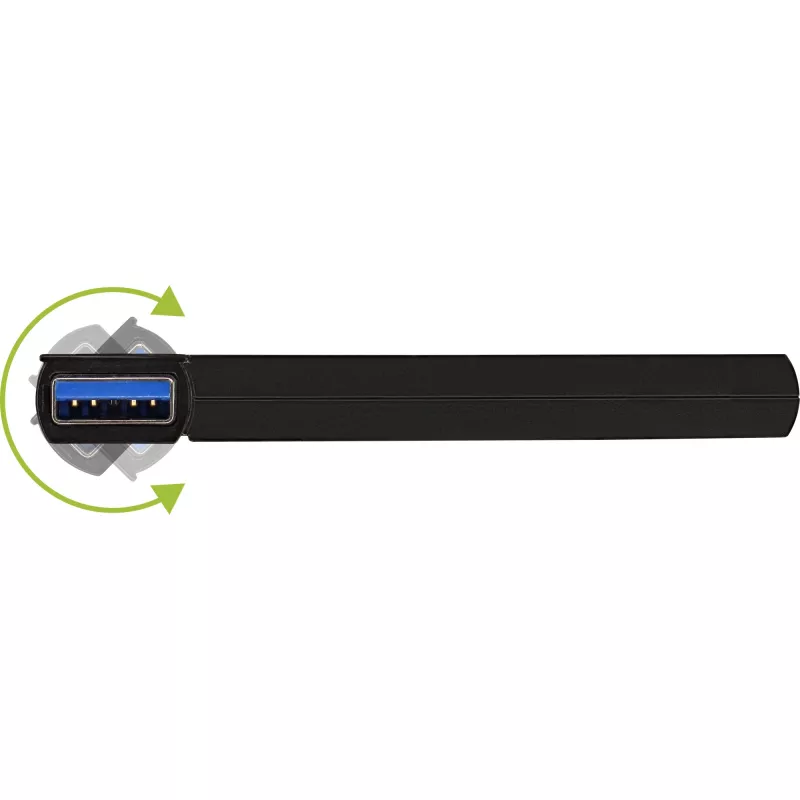 Hub USB 3.0 InLine girevole, 4 porte, nero