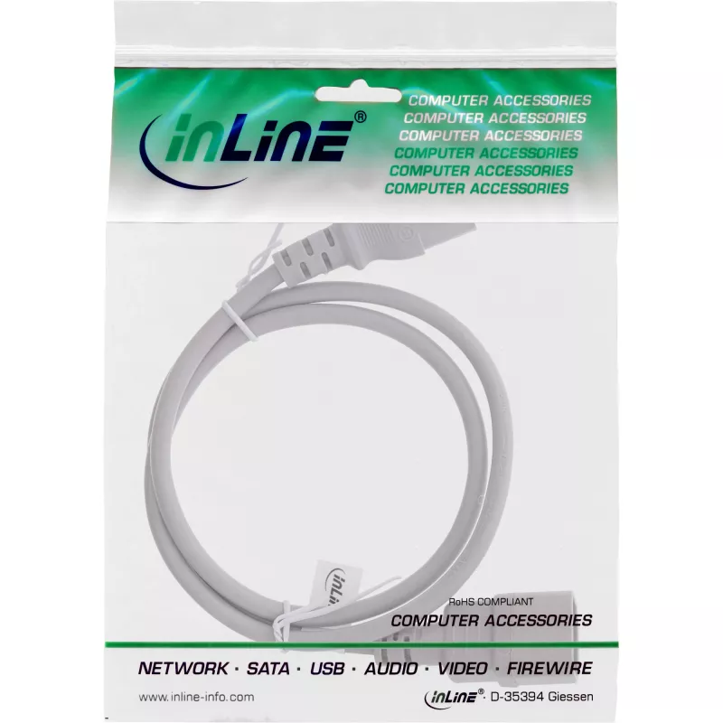 Prolunga cavo alimentazione InLine, C13 / C14, grigio, 1,5 m