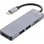 Multi-hub InLine USB 3.2 Gen.1, 2x USB-A, HDMI 4K/30Hz, lettore schede, alluminio, grigio