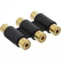 Adattatore audio InLine 3x connettore femmina RCA/femmina dorato 99319