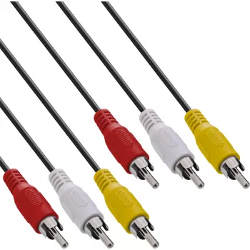 Cavo AV InLine 3x RCA connettore maschio/maschio 2 m, 3 x RCA, 2 m, nero