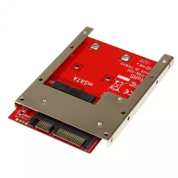 Convertitore adattatore StarTech.com da SSD mSATA a SATA 2,5 pollici, SATA, mSATA, nero, rosso, argento, CE, FCC, 6 Gbit/s, -40 - 85 °C