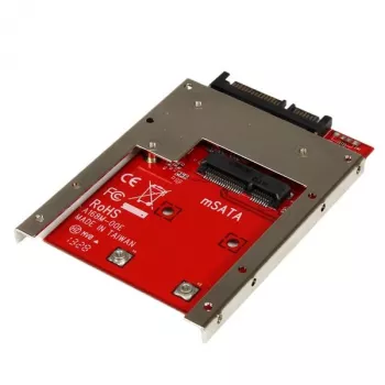Convertitore adattatore StarTech.com da SSD mSATA a SATA 2,5 pollici, SATA, mSATA, nero, rosso, argento, CE, FCC, 6 Gbit/s, -40 - 85 °C