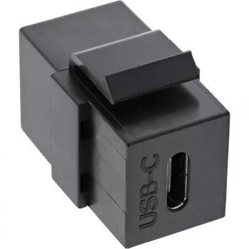 InLine modulo snap-in USB 3.1, connettore femmina/connettore femmina USB-C, case nero