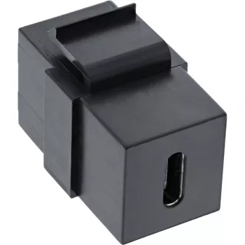 InLine modulo snap-in USB 3.1, connettore femmina/connettore femmina USB-C, case nero
