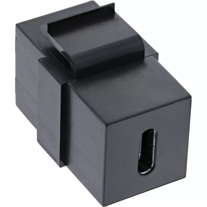 InLine modulo snap-in USB 3.1, connettore femmina/connettore femmina USB-C, case nero