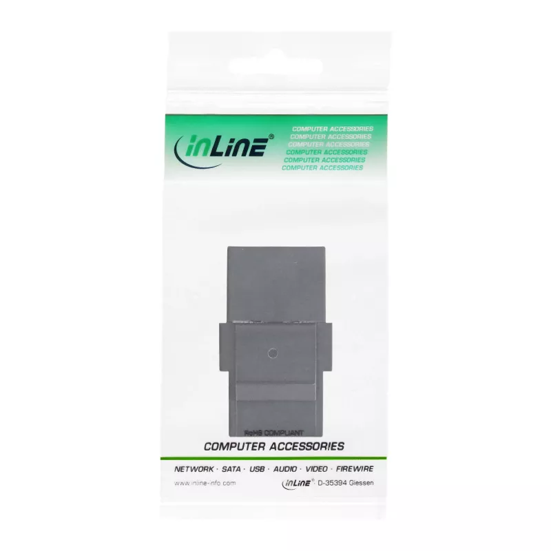 InLine modulo snap-in USB 3.1, connettore femmina/connettore femmina USB-C, case nero