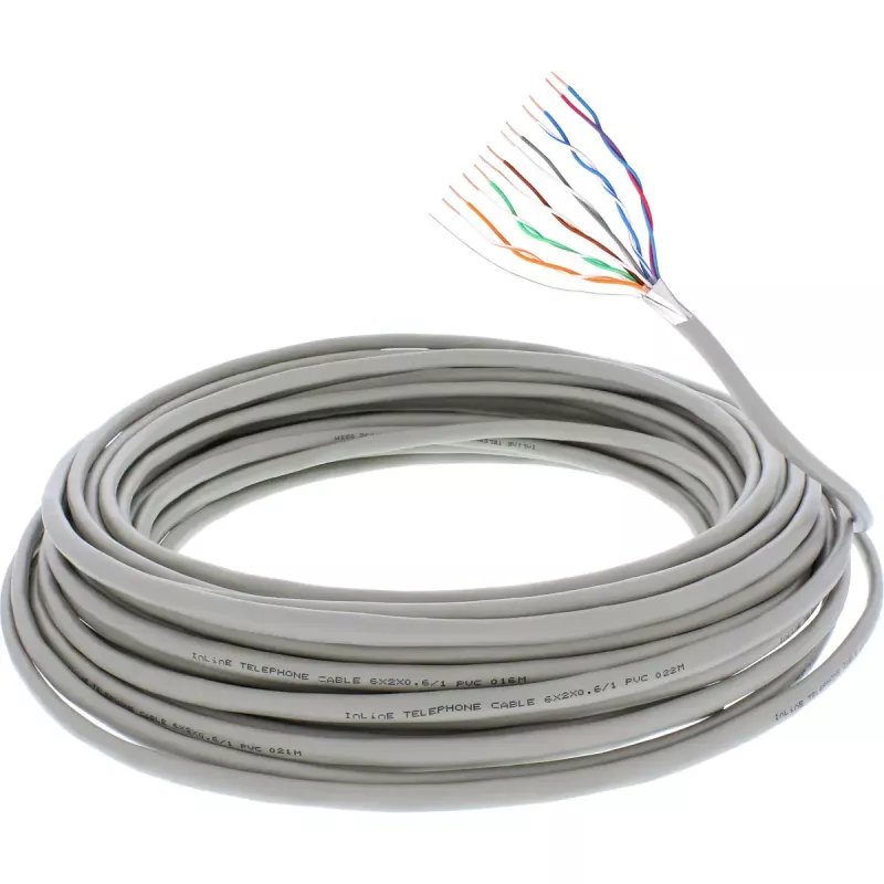 InLine cavo telefonico 12 fili massiccio per installazione 6x2x0,6mm schermato 25 m