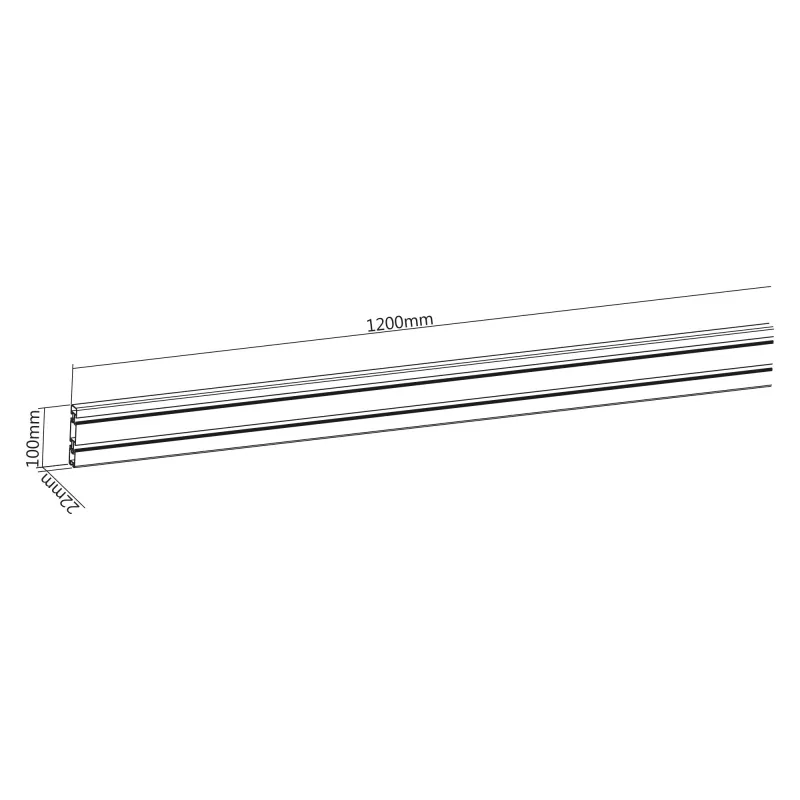 InLine pannello Slatwall in alluminio per montaggio a parete, bianco, 1,2 m