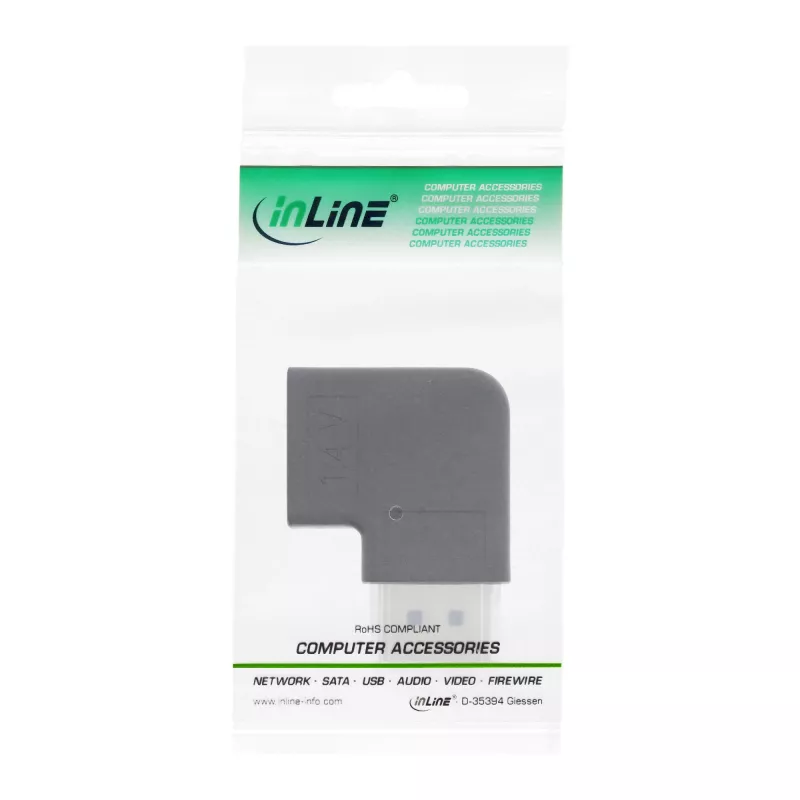 InLine adattatore DisplayPort, connettore maschio / connettore femmina ad angolo retto