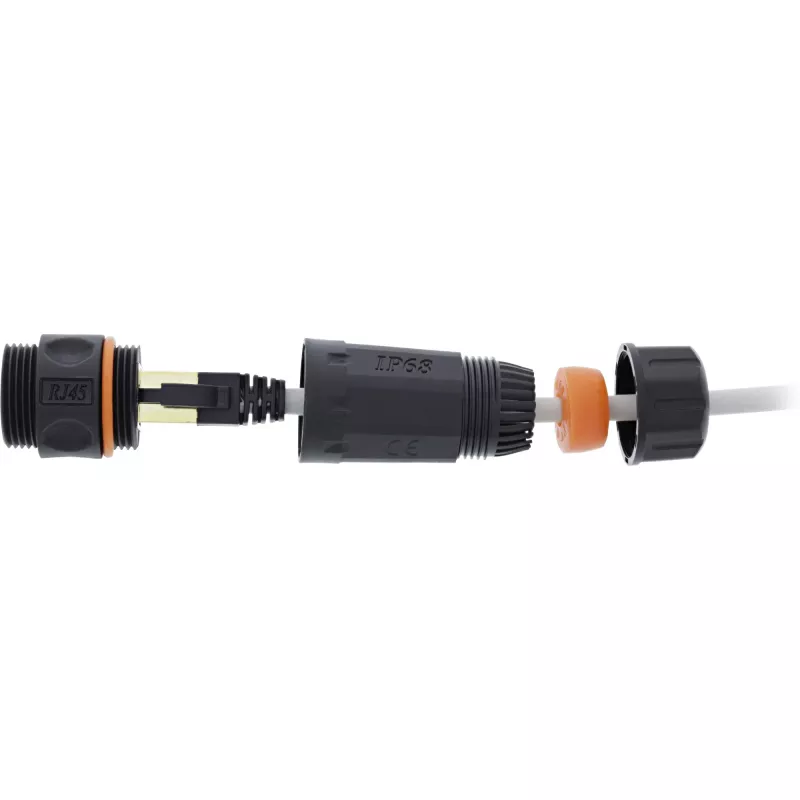 InLine giunto Cat.6A, impermeabile IP68, 2x RJ45 F/F, 1:1
