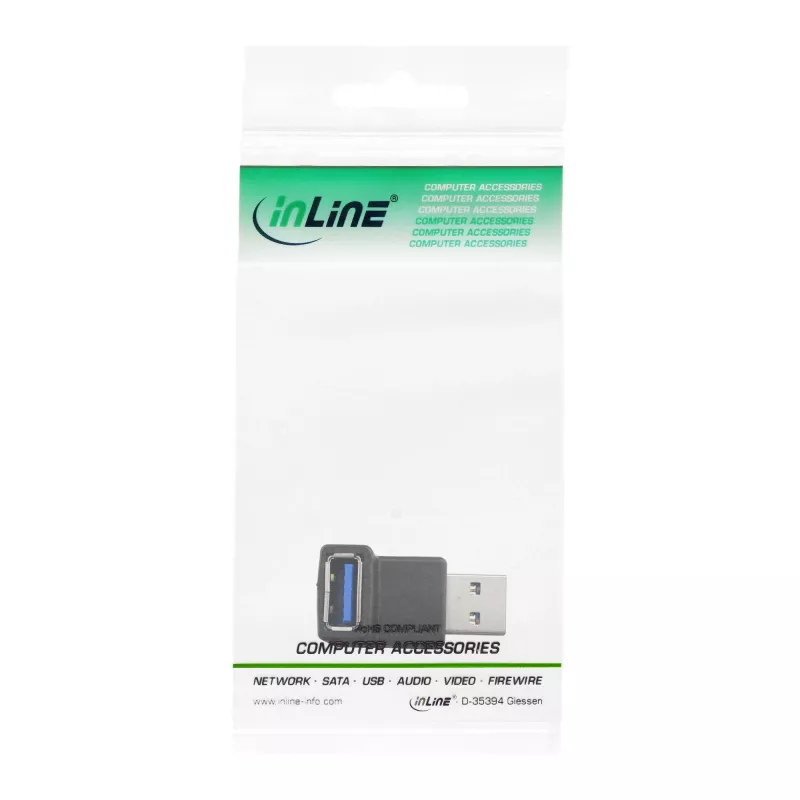 Adattatore USB 3.0 Type-A maschio / A femmina angolato 90° InLine 35300R