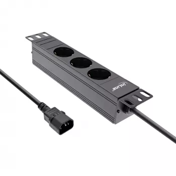 Ciabatta 10 pollici InLine 3 prese Schuko connessione C14 3 prese AC 10 A