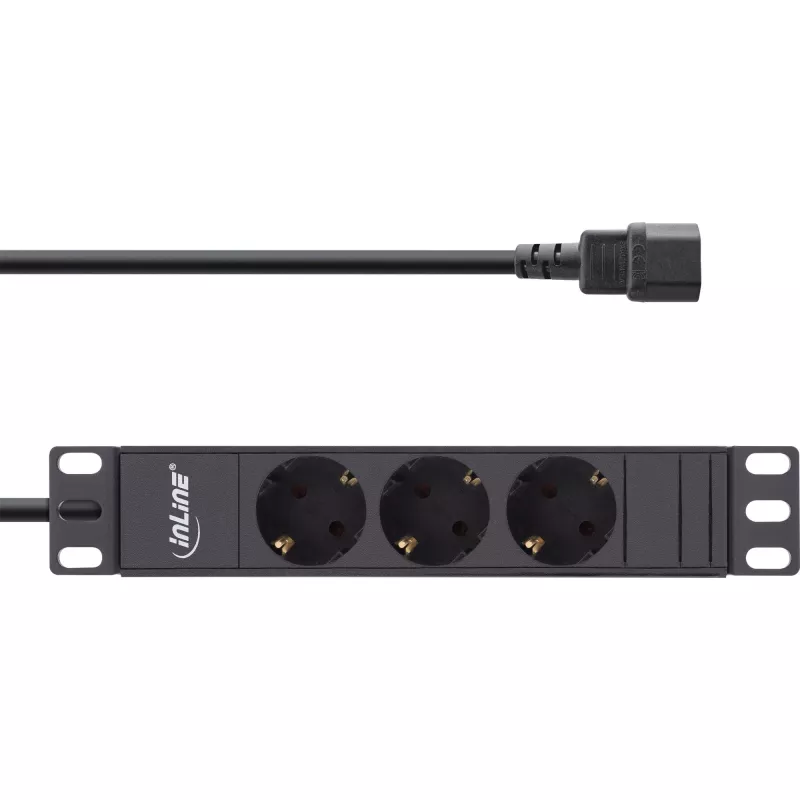 Ciabatta 10 pollici InLine 3 prese Schuko connessione C14 3 prese AC 10 A