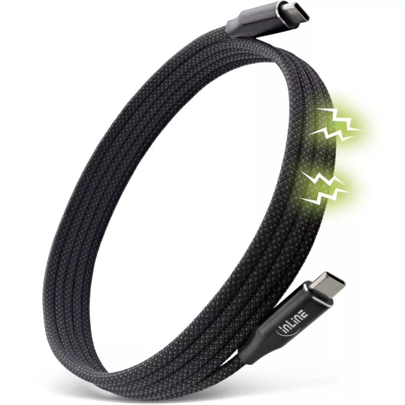 Cavo USB-C magnetico InLine, USB-C maschio/maschio, 100W, nero, 2m