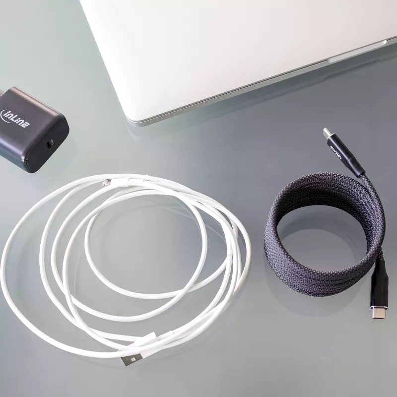 Cavo USB-C magnetico InLine, USB-C maschio/maschio, 100W, nero, 2m