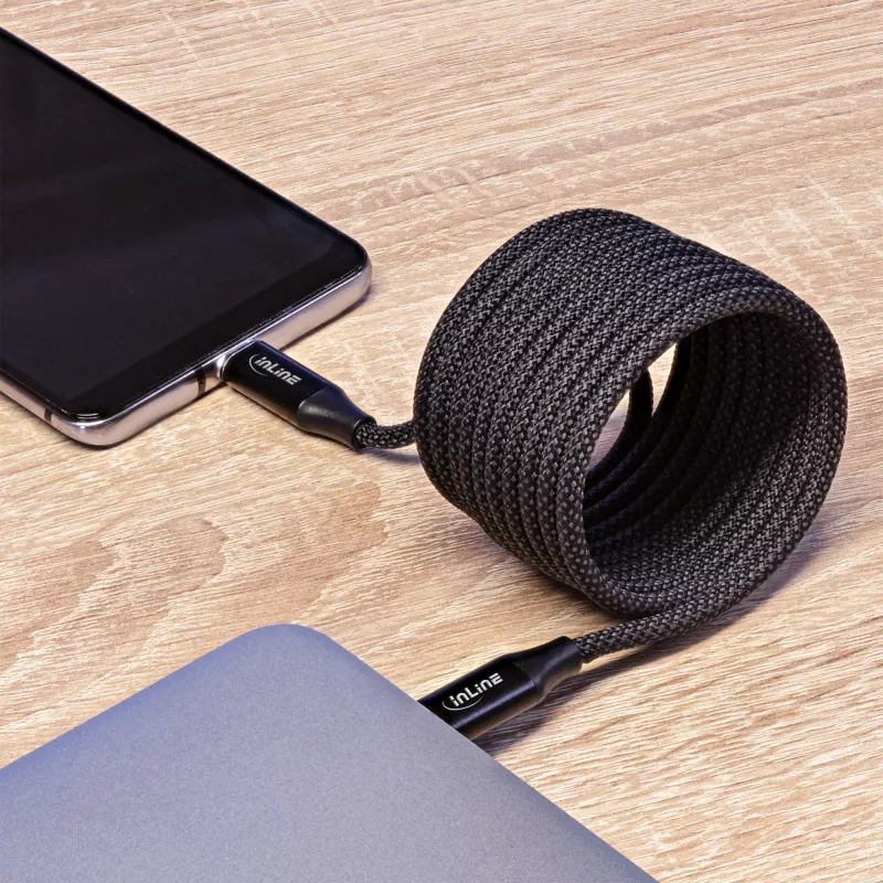 Cavo USB-C magnetico InLine, USB-C maschio/maschio, 100W, nero, 1,5m