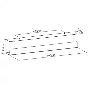 Sistema di gestione cavi sottoscrivania InLine 23190W — acciaio, bianco, 114×600×76 mm