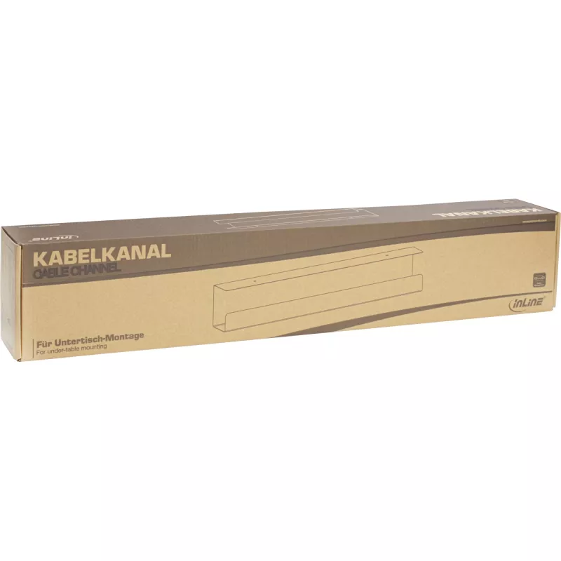 Sistema di gestione cavi sottoscrivania InLine 23190B, acciaio, nero, 114×600×76 mm