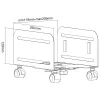 Carrello PC InLine, carrello per case del computer, max. 10 kg, nero