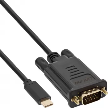 Cavo display USB InLine, USB-C maschio / VGA maschio (DP Alt Mode), nero, 2 m